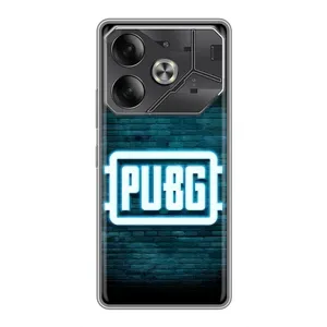 Чехол PUBG для Техно Пова 6 (AlphaPrint) (Лого PUBG)