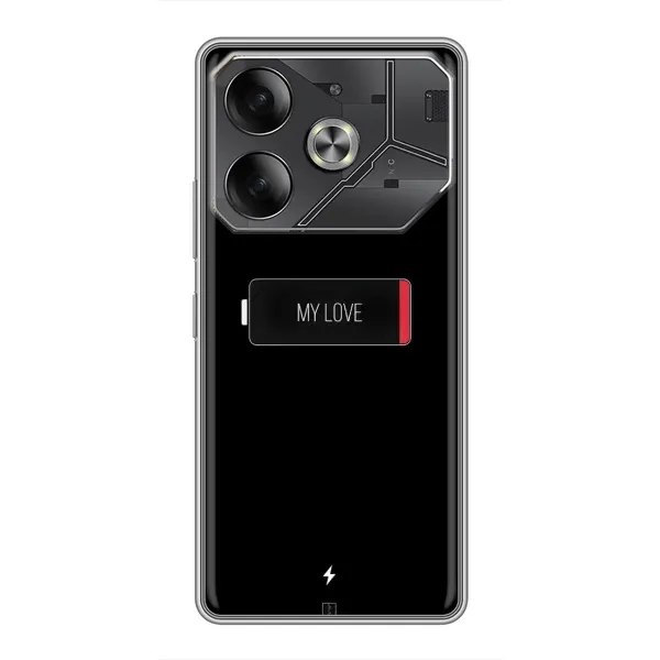 Чехол с принтом «Love battery» для TECNO Pova 6