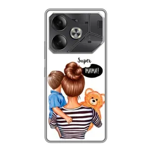 Чехол с печатью для Tecno Pova 6 - (Мама с ребенком) (AlphaPrint) (Мама с сыном)