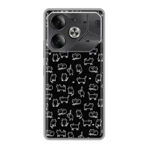 Чехол с принтом для Tecno Pova 6 (AlphaPrint) Модные коты (Меленькие котики)