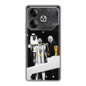 Чехлы для Tecno Pova 6 (Leo чемпион) (AlphaPrint) (Месси в накидке)