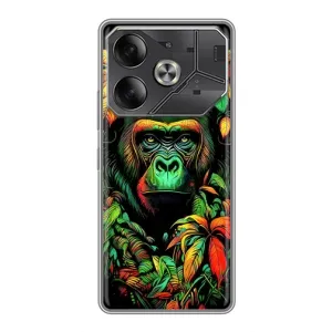 Чехол с Обезьянами Tecno Pova 6 - (AlphaPrint) (Обезьяна в тропиках)