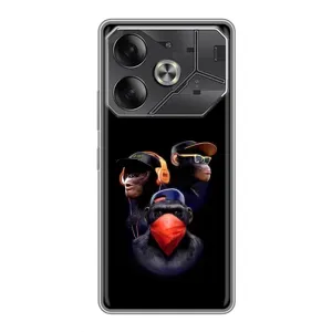 Чехол с Обезьянами Tecno Pova 6 - (AlphaPrint)