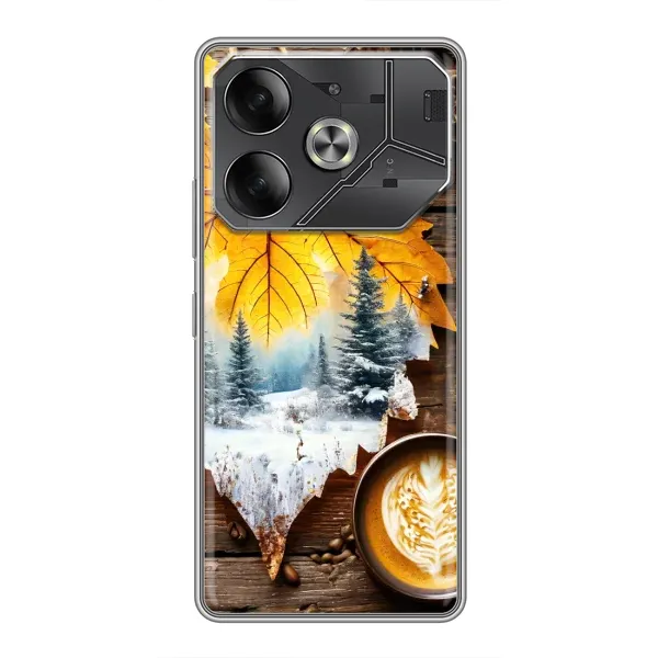 Чехол с принтом «Осенне-зимний кофе» для TECNO Pova 6 Чехол с принтом «Осенне-зимний кофе» для TECNO Pova 6