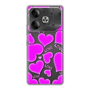 Чехлы для любимой на ТЕКНО Pоva 6 (VPrint) (Pink hearts)
