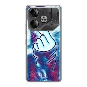 Чохол з принтом для Tecno Pova 6 (AlphaPrint - Знак сердечка) (Радужне серце)