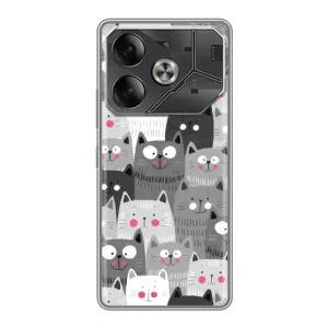Чехлы с Котиками для Tecno Pova 6 (VPrint) (Рисованные котики)