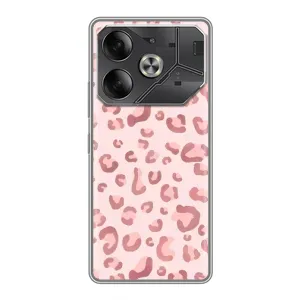 Чехол с розовым рисунком для Tecno Pova 6 (Розовый леопард)
