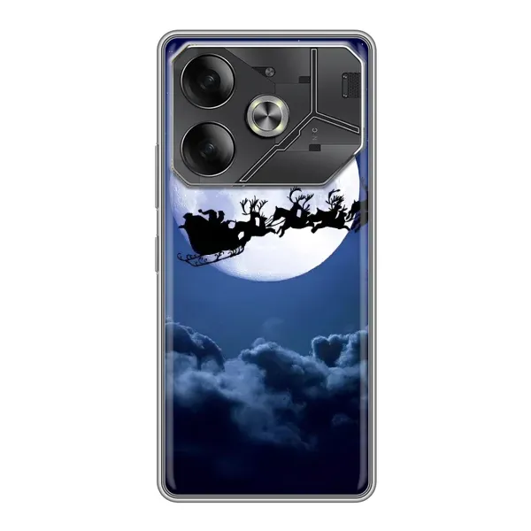 Чехол с принтом «Санта - луна» для TECNO Pova 6