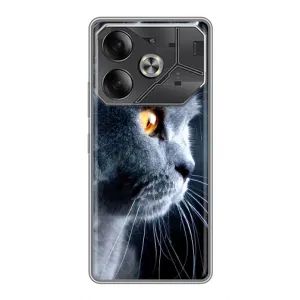 Чехлы с Котиками для Tecno Pova 6 (VPrint) (Серый Кот)