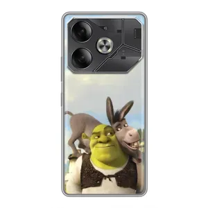 Чохол з мультфільмом Шрек на Tecno Pova 6 (Шрек та Осел)