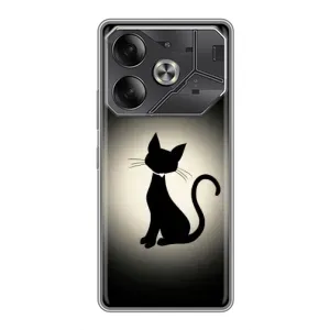 Чехол с принтом для Tecno Pova 6 (AlphaPrint) Модные коты (Силуэт котика)
