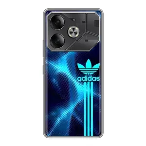 Чехлы Адидас для Tecno Pova 6 (AlphaPrint) (Синий Адидас)