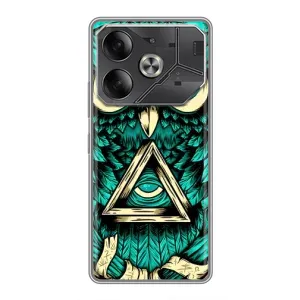 Чехол с птицами на Tecno Pova 6 (VPrint) (Сова с глазом)