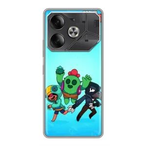 Чехлы Brawl Stars для Tecno Pova 6 (AlphaPrint) (Тріо героїв)