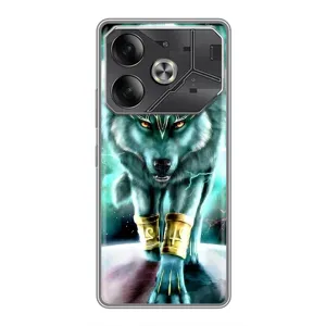 Защитные чехлы для Техно Пова 6 (AlphaPrint) (ХИТ продаж) ВОЛК