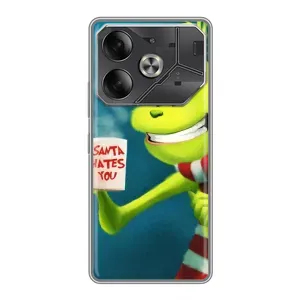 Рождественские Чехлы для Tecno Pova 6 (VPrint) (Зеленый Гринч)