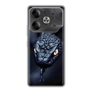 Чехол с картинкой «Хищники» для Tecno Pova 6 (Черная змея)