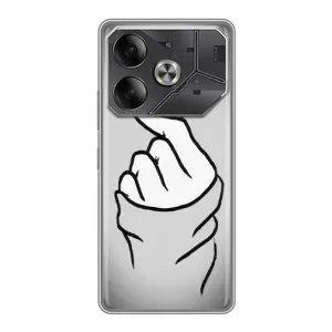 Чохол з принтом для Tecno Pova 6 (AlphaPrint - Знак сердечка) (Значок Love)