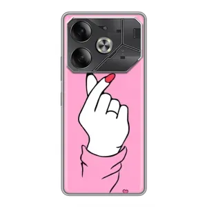 Чехол с принтом для Tecno Pova 6 (AlphaPrint - Знак сердечка)