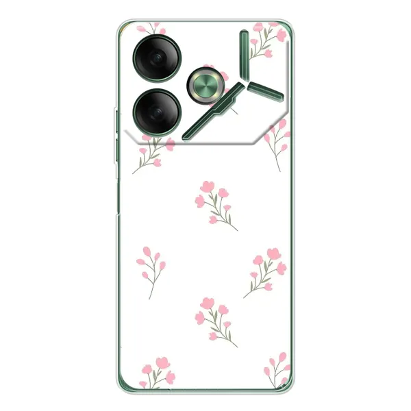 Чохол з принтом «Рожеві квіти» для TECNO Pova 7 5G