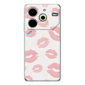 Чехол с розовым рисунком для Tecno Pova 7 Pro (Розовые губы)
