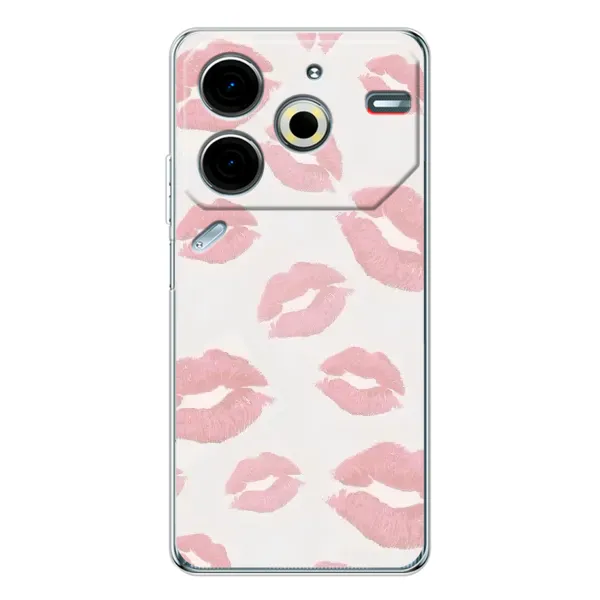 Чехол с принтом «Розовые губы» для TECNO Pova 7 Pro