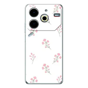 Чехол с розовым рисунком для Tecno Pova 7 Pro (Розовые цветы)