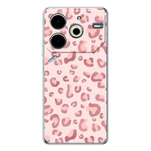 Чехол с розовым рисунком для Tecno Pova 7 Pro (Розовый леопард)