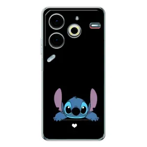 Чехол с принтом Стич на TECNO Pova 7 Pro (Стич на черном)