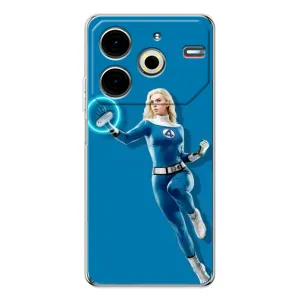 Чехол с принтом Фантастическая четверка для Tecno Pova 7 Pro (Сью Сторм полет)