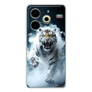 Чехол с принтом «Белый тигр в дыму» для TECNO Pova 7 Pro