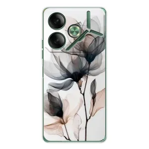 Чехол с принтом «Цветы на белом» для TECNO Pova 7 Ultra