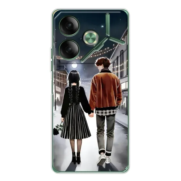 Чехол с принтом «Уэнздей и Тайлер» для TECNO Pova 7 Ultra Чехол с принтом «Уэнздей и Тайлер» для TECNO Pova 7 Ultra