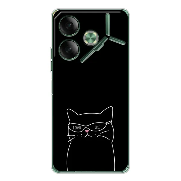 Чохол з принтом «Байдужий кіт» для TECNO Pova 7