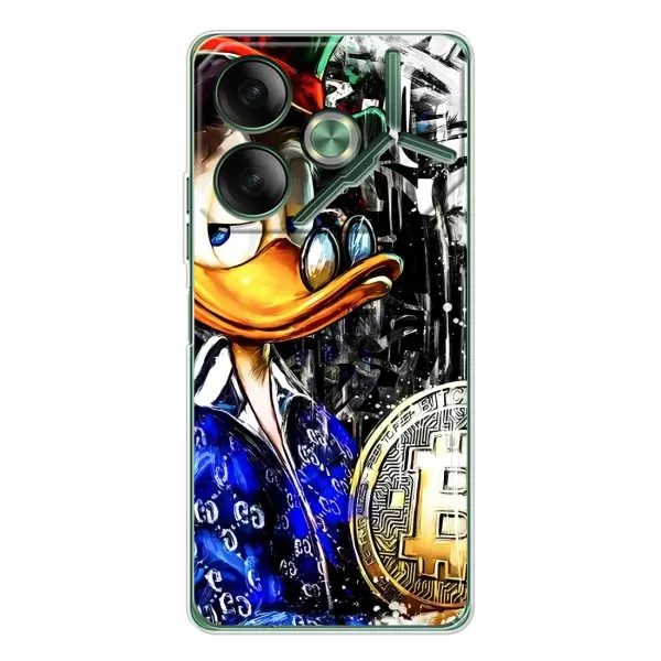Чехол с принтом «Биткойн Скрудж» для TECNO Pova 7