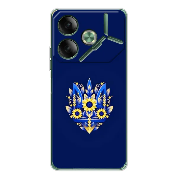 Чохол з принтом «Квітковий Герб» для TECNO Pova 7