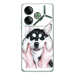 Чохли з собаками для Tecno Pova 7 (VPrint) (Радісний Хаскі)