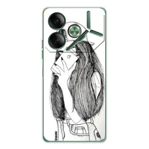 Чехол с печатью для Tecno Pova 7 - (Мода) (AlphaPrint) (Фото девочки)