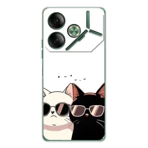 Чохол з малюнком кіт на Tecno Pova 7 (Коти в окулярах)