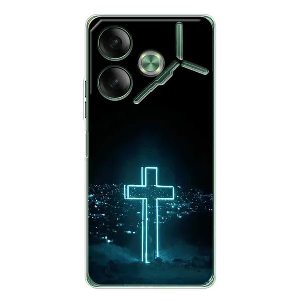 Чохол з принтом «Хрест і місто» для TECNO Pova 7