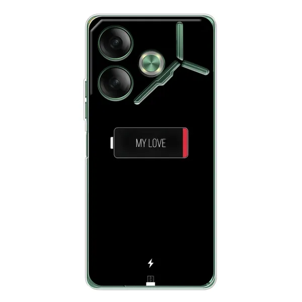 Чехол с принтом «Love battery» для TECNO Pova 7