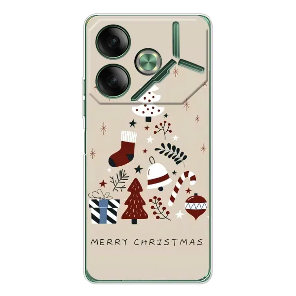 Чехол с принтом «Merry Christmas» для TECNO Pova 7