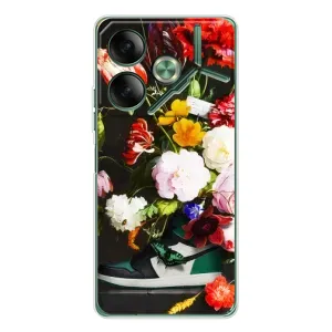 Бренднові Чохли для Tecno Pova 7 - (PREMIUMPrint) (Nike цветы)