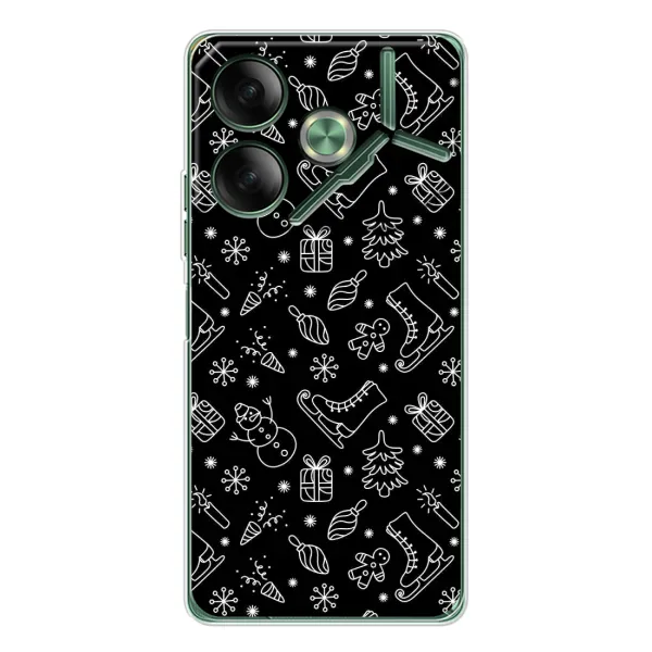 Чохол з принтом «Новорічний фон» для TECNO Pova 7
