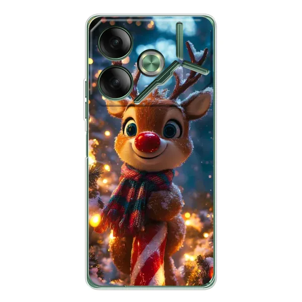 Чохол з принтом «Олень з шарфом» для TECNO Pova 7 Чохол з принтом «Олень з шарфом» для TECNO Pova 7