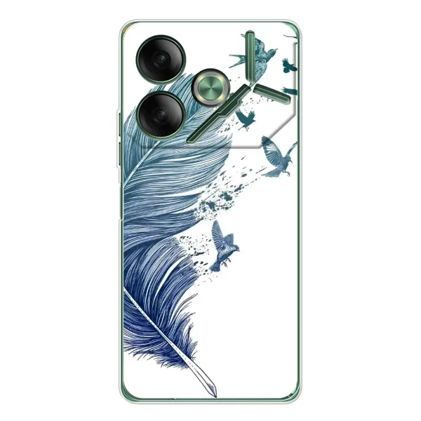 Чохол з принтом «Перо» для TECNO Pova 7