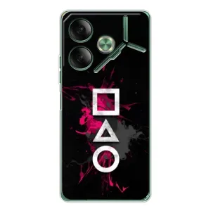 Чехол Гра в кальмара для Tecno Pova 7 (Символы Игра кальмара)