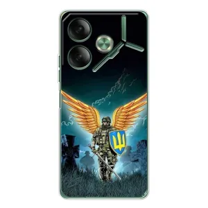 Чехлы с картинкой ЗСУ для Tecno Pova 7 (AlphaPrint) (Солдат ЗСУ)