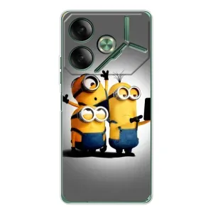 Чехол с принтом «Три миньона» для TECNO Pova 7